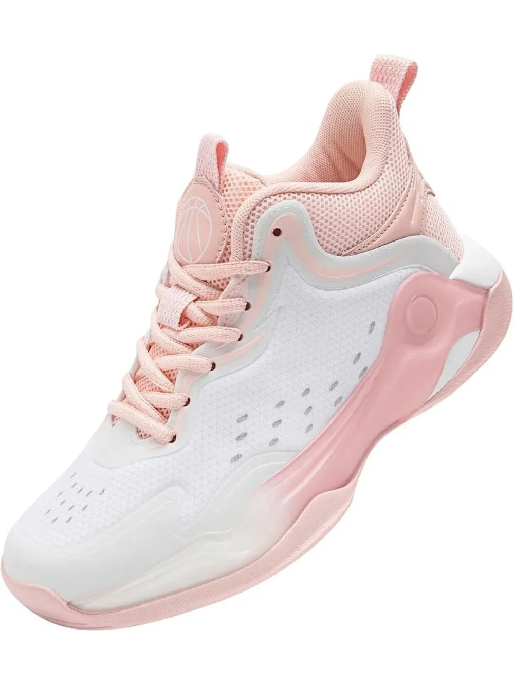 Women's Pink Mesh Basketball High Upper Volleyball Breathable Sports Sneakers